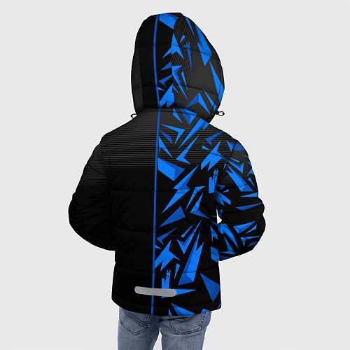 Зимняя куртка для мальчика Россия - синяя абстракция / 3D-Красный – фото 4