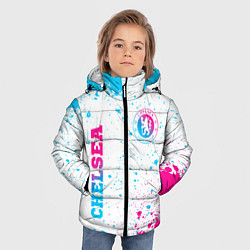 Куртка зимняя для мальчика Chelsea neon gradient style вертикально, цвет: 3D-черный — фото 2