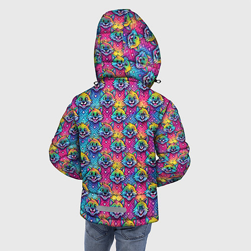 Зимняя куртка для мальчика Фурри мордочки лисички / 3D-Красный – фото 4