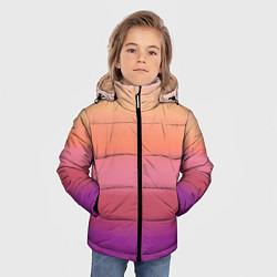 Куртка зимняя для мальчика Абстракция градиент на закате дня, цвет: 3D-красный — фото 2