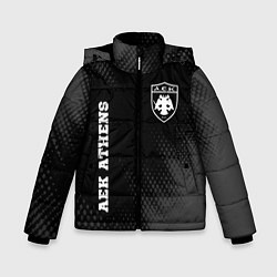 Куртка зимняя для мальчика AEK Athens sport на темном фоне вертикально, цвет: 3D-черный