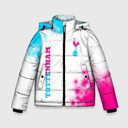 Куртка зимняя для мальчика Tottenham neon gradient style вертикально, цвет: 3D-черный