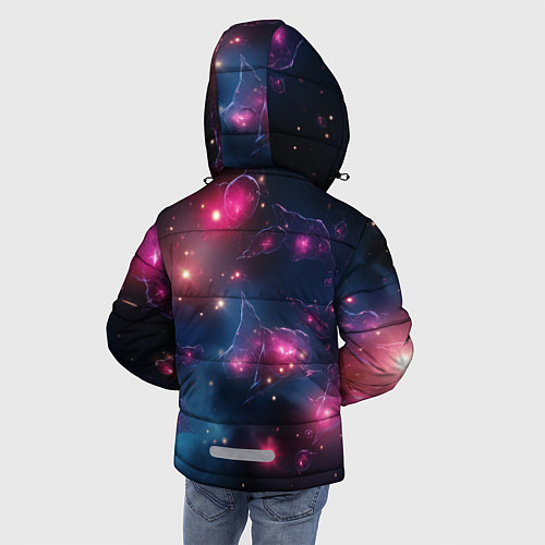 Зимняя куртка для мальчика Абстрактный космос фантастика / 3D-Красный – фото 4