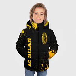 Куртка зимняя для мальчика AC Milan - gold gradient вертикально, цвет: 3D-черный — фото 2