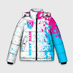 Зимняя куртка для мальчика West Ham neon gradient style по-вертикали