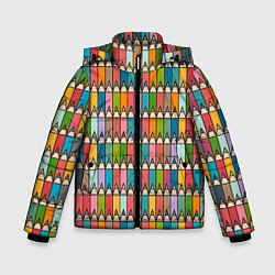 Зимняя куртка для мальчика Паттерн с цветными карандашами
