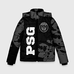 Куртка зимняя для мальчика PSG sport на темном фоне вертикально, цвет: 3D-черный