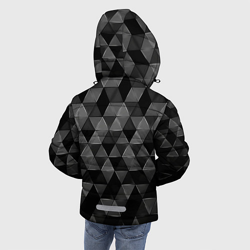 Зимняя куртка для мальчика Серые треугольники / 3D-Светло-серый – фото 4