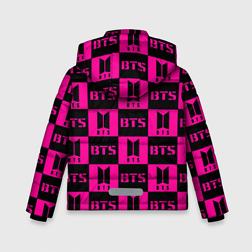 Зимняя куртка для мальчика BTS pattern pink logo / 3D-Красный – фото 2