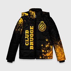 Куртка зимняя для мальчика Club Brugge - gold gradient вертикально, цвет: 3D-черный