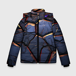 Куртка зимняя для мальчика Темная абстрактная объемная плитка, цвет: 3D-черный