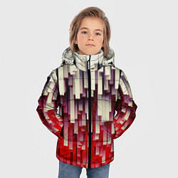 Куртка зимняя для мальчика Блоки-сталактиты с красной подсветкой, цвет: 3D-черный — фото 2