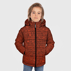 Куртка зимняя для мальчика Чёрно-оранжевый полосатый, цвет: 3D-черный — фото 2