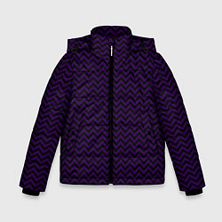 Куртка зимняя для мальчика Чёрно-фиолетовый ломаные полосы, цвет: 3D-черный