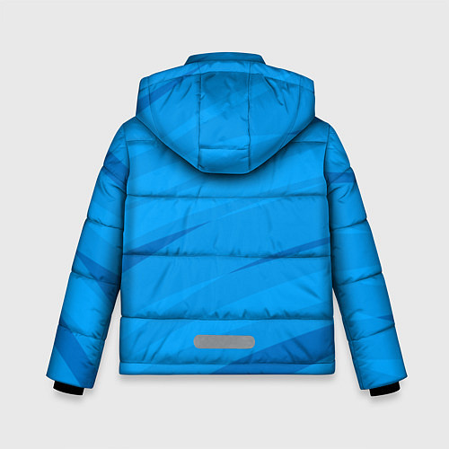 Зимняя куртка для мальчика Насыщенный голубой полосами / 3D-Светло-серый – фото 2