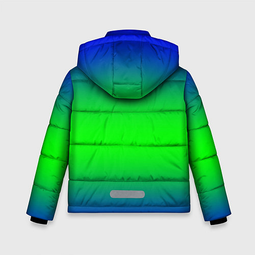 Зимняя куртка для мальчика Зелёный градиент текстура / 3D-Черный – фото 2