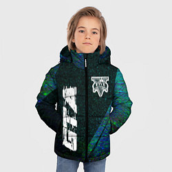 Куртка зимняя для мальчика GTA glitch blue, цвет: 3D-черный — фото 2