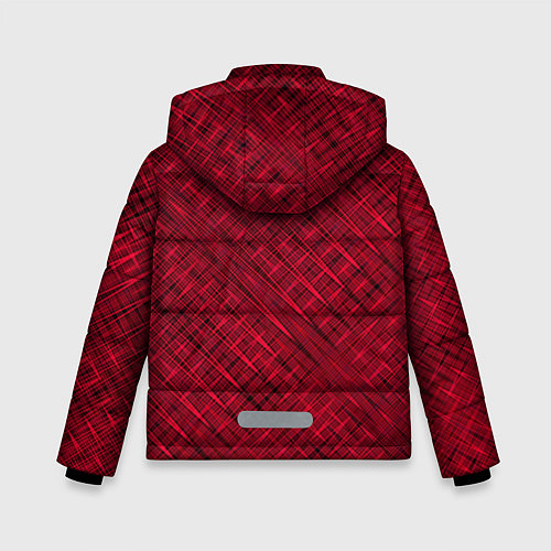 Зимняя куртка для мальчика Тёмно-красный однотонный текстурированный / 3D-Черный – фото 2