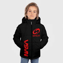 Куртка зимняя для мальчика Nasa space red logo, цвет: 3D-красный — фото 2