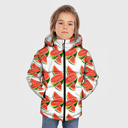 Куртка зимняя для мальчика Разрезанный арбуз, цвет: 3D-черный — фото 2