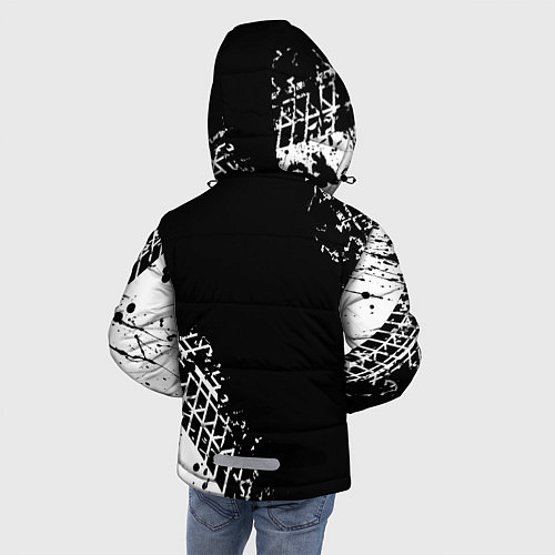 Зимняя куртка для мальчика Шевроле: следы от шин / 3D-Красный – фото 4