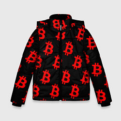 Куртка зимняя для мальчика Bitcoin red logo money, цвет: 3D-красный