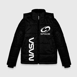 Куртка зимняя для мальчика Nasa space logo white, цвет: 3D-черный