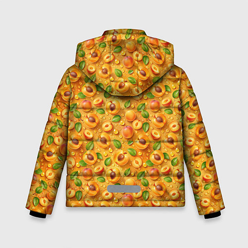 Зимняя куртка для мальчика Сочные абрикосы паттерн / 3D-Красный – фото 2