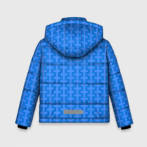 Зимняя куртка для мальчика Голубой паттерн цепочки / 3D-Светло-серый – фото 2