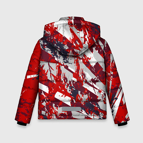 Зимняя куртка для мальчика Абстрактный узор с концепцией / 3D-Красный – фото 2