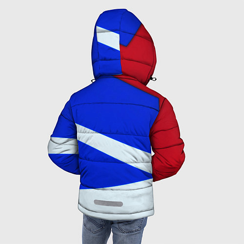 Зимняя куртка для мальчика СССР геометрия спорт / 3D-Красный – фото 4