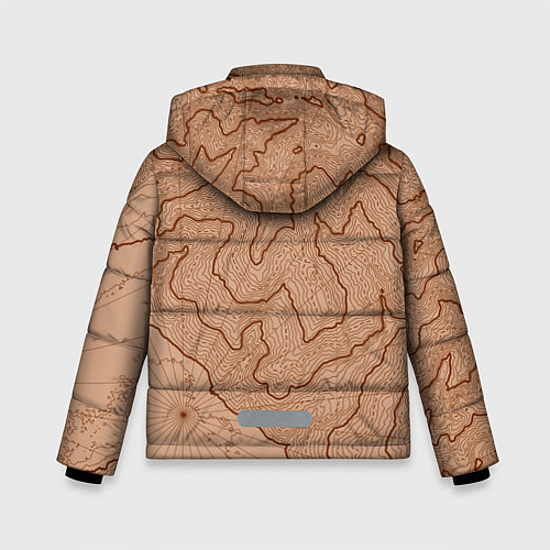 Зимняя куртка для мальчика Старая карта неизвестного мира / 3D-Черный – фото 2