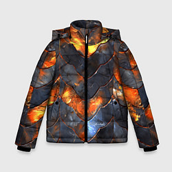 Куртка зимняя для мальчика Чешуя в огне, цвет: 3D-красный