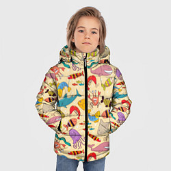 Куртка зимняя для мальчика Морские обитатели узор, цвет: 3D-светло-серый — фото 2