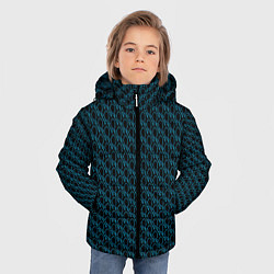 Куртка зимняя для мальчика Чёрно-синий паттерн узор, цвет: 3D-черный — фото 2