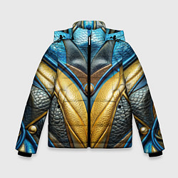 Зимняя куртка для мальчика Объемная футуристичная объемная текстура из кожи