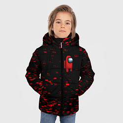 Куртка зимняя для мальчика Among us текстура краски, цвет: 3D-черный — фото 2