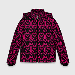 Куртка зимняя для мальчика Linkin park pink logo, цвет: 3D-черный