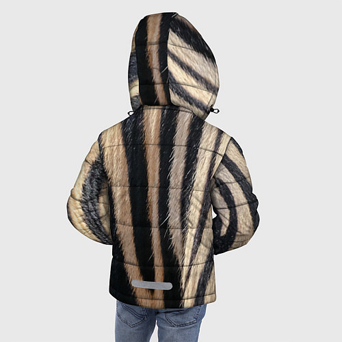 Зимняя куртка для мальчика Мех зебры / 3D-Светло-серый – фото 4