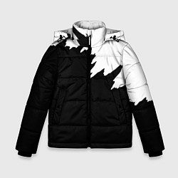Куртка зимняя для мальчика Просто краска черно белая, цвет: 3D-черный