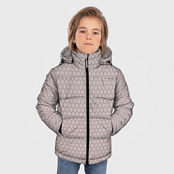Куртка зимняя для мальчика Узор - сетка соты, цвет: 3D-черный — фото 2