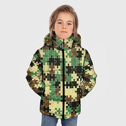 Куртка зимняя для мальчика Красочный камуфляжный пазл, цвет: 3D-черный — фото 2