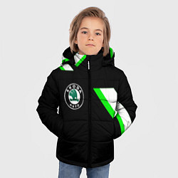 Куртка зимняя для мальчика Skoda geometry, цвет: 3D-черный — фото 2