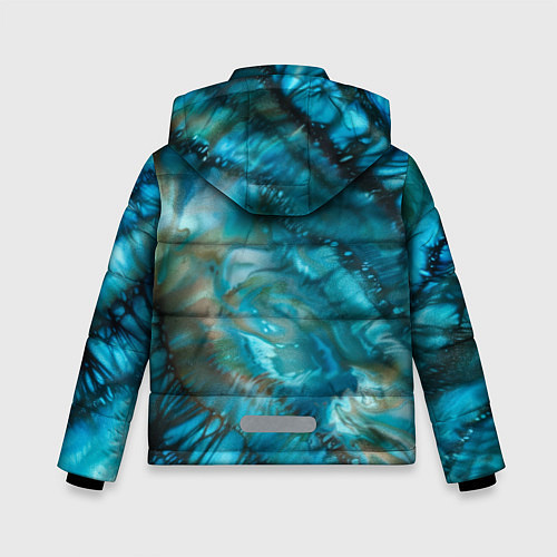 Зимняя куртка для мальчика Абстракция батик - морской стиль / 3D-Черный – фото 2