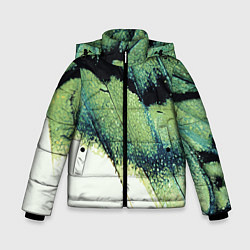 Куртка зимняя для мальчика Зелено-черные пятна на светлом, цвет: 3D-черный