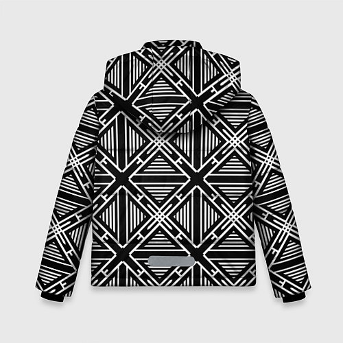 Зимняя куртка для мальчика Перекрестие ромбов / 3D-Черный – фото 2