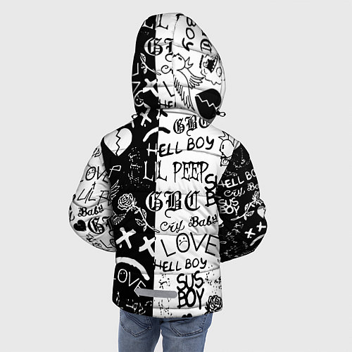 Зимняя куртка для мальчика Lii Peep pattern rap / 3D-Красный – фото 4