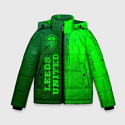 Зимняя куртка для мальчика Leeds United - green gradient по-вертикали