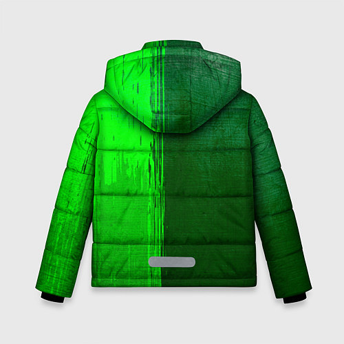 Зимняя куртка для мальчика Leeds United - green gradient по-вертикали / 3D-Черный – фото 2