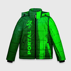 Куртка зимняя для мальчика Portal - green gradient по-вертикали, цвет: 3D-черный